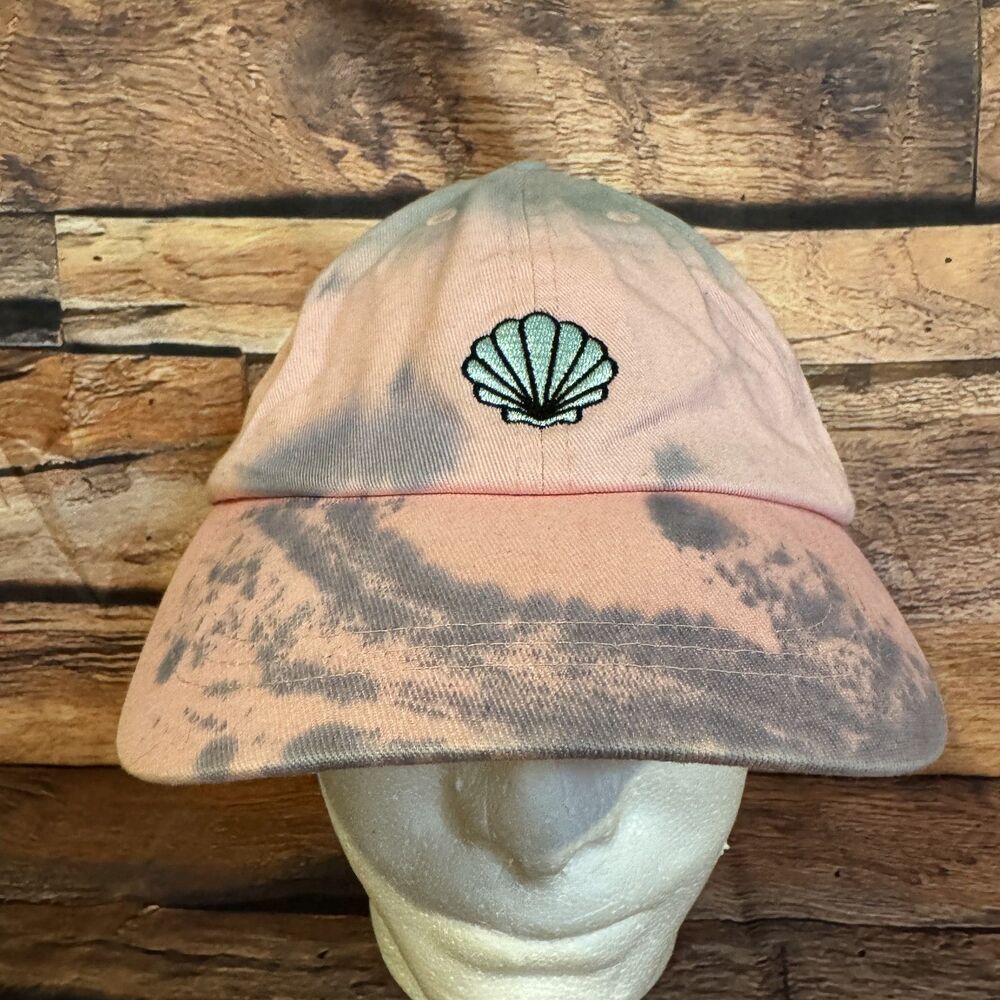 a.lab Women's Pink Grey Bleached Seashell Embroidered Baseball Cap Hat